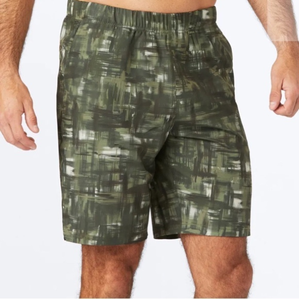 Hylete Men’s Rep Shorts Olive Brushed Camo | XL